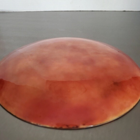 Vintage Enamel On Copper MCM Multicolor Sunburst Trinket Dish, Shallow Bowl 7.75 - Picture 5 of 7